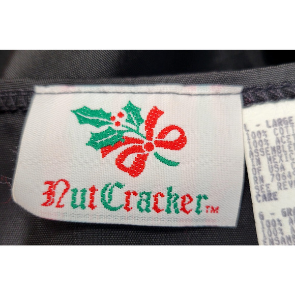 Vintage Nutcracker Christmas Vest Womens L Button Front Dogs100% Cotton Holiday - Picture 2 of 11